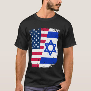 Amerikanische US-Flagge ISRAEL Freundschaftsland V T-Shirt