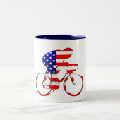 Amerikanische USA, die Radfahrer-Fahrrad-Gang Zweifarbige Tasse (Mittel)