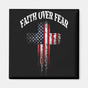 Amerikanische USA-Flagge Christliches Kreuz Glaube Magnet