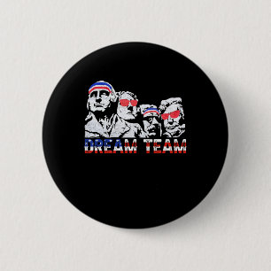 Amerikanische USA-Flagge Dream Team Lustig Patriot Button