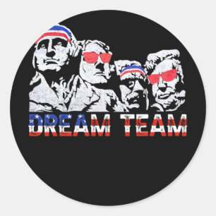 Amerikanische USA-Flagge Dream Team Lustig Patriot Runder Aufkleber