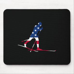 Amerikanische USA-Flagge Nordischer Ski Cooler Ski Mousepad