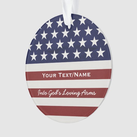 Amerikanische USA-Flagge patriotisch am 4. Juli im Ornament (Vorderseite)