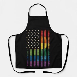 Amerikanische USA-Flagge Regenbogen Stolz Schwul L Schürze