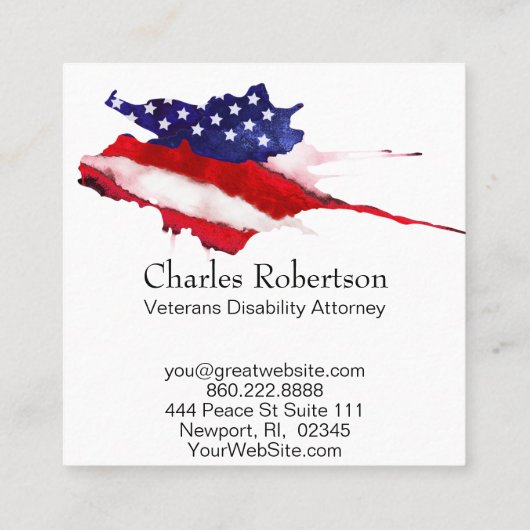 *~* amerikanische USA-Flagge wir das Quadratische Visitenkarte (Rückseite)