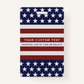 Amerikanische USA-Flaggen-patriotische am 4. Juli Ausweis (Rückseite)