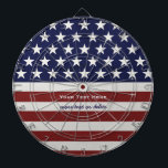 Amerikanische USA-Flaggen-patriotische am 4. Juli Dartscheibe<br><div class="desc">Die amerikanische Flagge,  die - der patriotische rote,  weiße und blaue Dartboard personalisiert ist mit Ihrem Namen,  Text,  patriotisches Sprichwort oder löschen inspiriert wird gerade,  den Text.  Zeigen Sie Ihren täglichen USA-Stolz,  auf Juli 4.,  Erinnerungstages- oder des Veteranstag mit diesem fantastischen patriotischen Entwurf.</div>