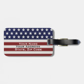 Amerikanische USA-Flaggen-patriotische am 4. Juli Gepäckanhänger (Rückseite horizontal)