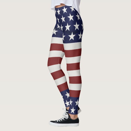 Amerikanische USA-Flaggen-patriotische am 4. Juli Leggings (Links)