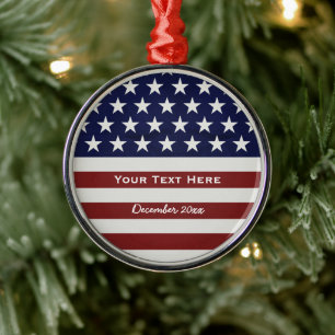 Amerikanische USA-Flaggen-patriotische am 4. Juli Ornament Aus Metall