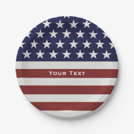 Amerikanische USA-Flaggen-patriotische am 4. Juli Pappteller