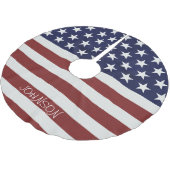 Amerikanische USA-Flaggen-patriotische am 4. Juli Polyester Weihnachtsbaumdecke (Schrägansicht)