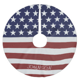 Amerikanische USA-Flaggen-patriotische am 4. Juli Polyester Weihnachtsbaumdecke