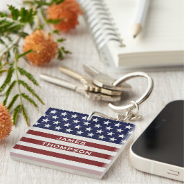 Amerikanische USA-Flaggen-patriotische am 4. Juli Schlüsselanhänger