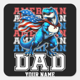 Amerikanische Vater 4. Juli Patriotic Personalisie Quadratischer Aufkleber