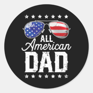 Amerikanische Vater 4. Juli Vatertag Sungles Fami Runder Aufkleber