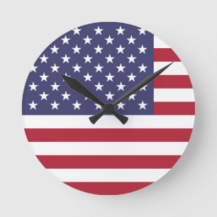 Amerikanische Vereinigte Staaten USA-Flagge Runde Wanduhr