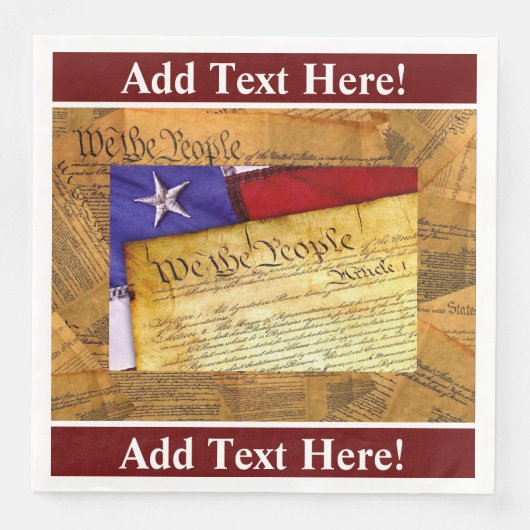 Amerikanische Verfassung Wir das Volk Papier Abend Serviette (Vorderseite)