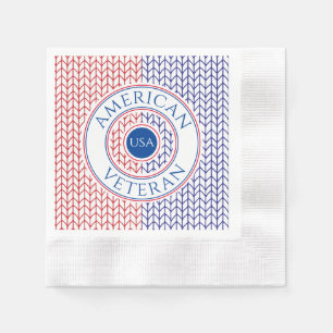 AMERIKANISCHE VETERANEN Bedruckte Cocktail-Serviet Serviette