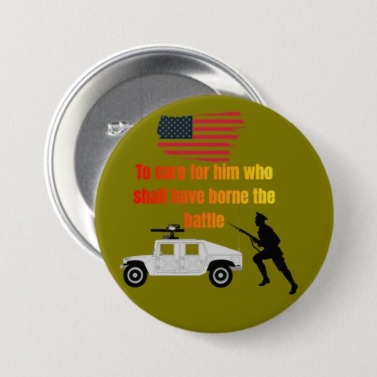 amerikanische Veteranen Olive Button (Vorne & Hinten)