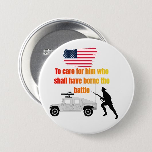 Amerikanische Veteranen weiß Button (Vorne & Hinten)
