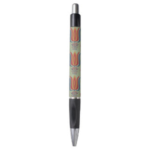 Amerikanische Vintage-Volkskunst Tulpen-Blumen-Dek Kugelschreiber