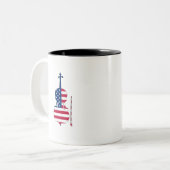 Amerikanische Violine Zweifarbige Tasse (Vorderseite Links)