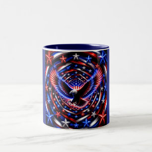Amerikanische Visionsspirale – Patriotischer Adler Zweifarbige Tasse