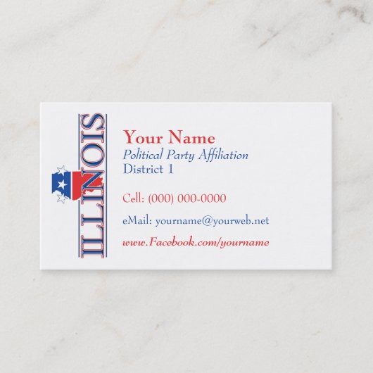 Amerikanische Visitenkarten - Illinois Visitenkarte (Vorderseite)