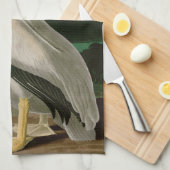 Amerikanische Vögel des Weißen Pelikans Geschirrtuch (Viertel Falte)