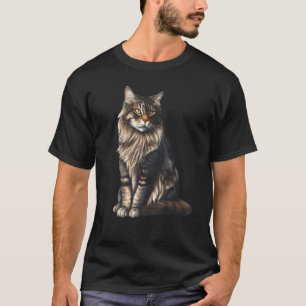 Amerikanische Waldkatze Maine-Coon Katze T-Shirt
