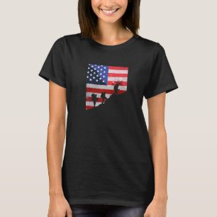 Amerikanische Wanderung USA Flagge Mountain Trekki T-Shirt