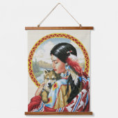 Amerikanische Wandhangband-Set der Ureinwohner von Wandteppich Mit Holzrahmen (Vorderseite 2)