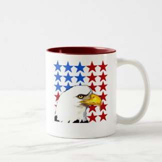 Amerikanische Weißkopfseeadler-Sterne Zweifarbige Tasse