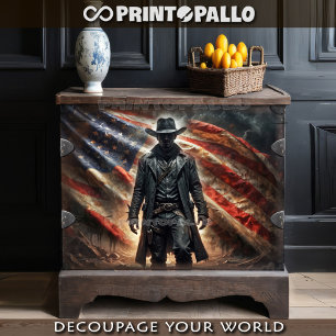 Amerikanische Western verbietet Cowboyherden mit F Seidenpapier