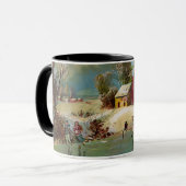 Amerikanische Winter-Leben-Weihnachtsszene Tasse (Vorderseite Links)