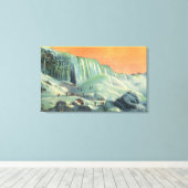 Amerikanische Winter-Rückgänge mit Sonnenuntergang Leinwanddruck (Insitu (Holzboden))