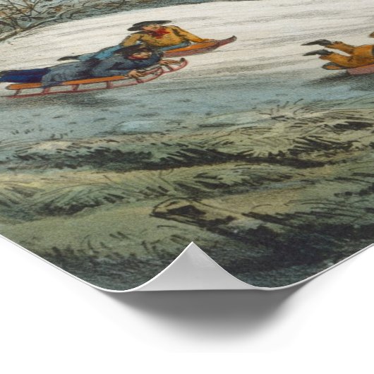 Amerikanische Winterszenen - F Palmer Fine Art Pos Poster (Ecke)