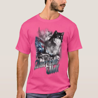 Amerikanische Wolf Flag 4. Juli missbilligen US-Pa T-Shirt