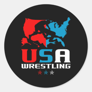 Amerikanische Wrestling Independence Day Runder Aufkleber