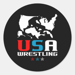 Amerikanische Wrestling Independence Day Runder Aufkleber