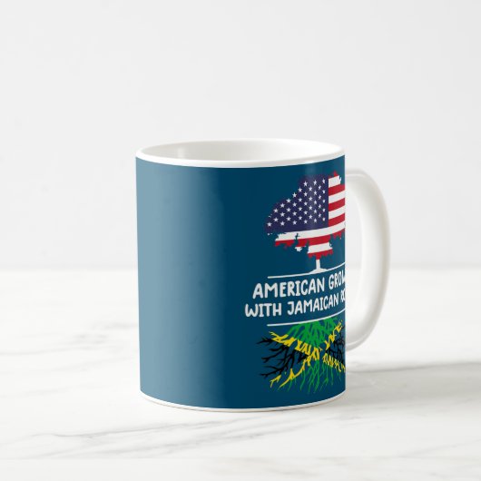 Amerikanische Wurzeln unter der Jamaikanischen Fla Kaffeetasse (VorderseiteRechts)