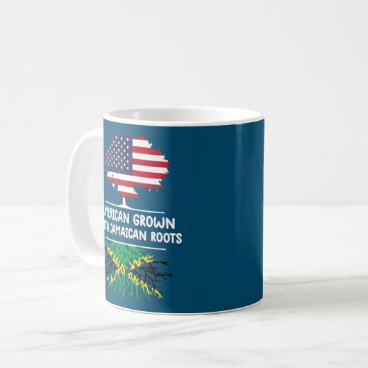 Amerikanische Wurzeln unter der Jamaikanischen Fla Kaffeetasse (Vorderseite Links)