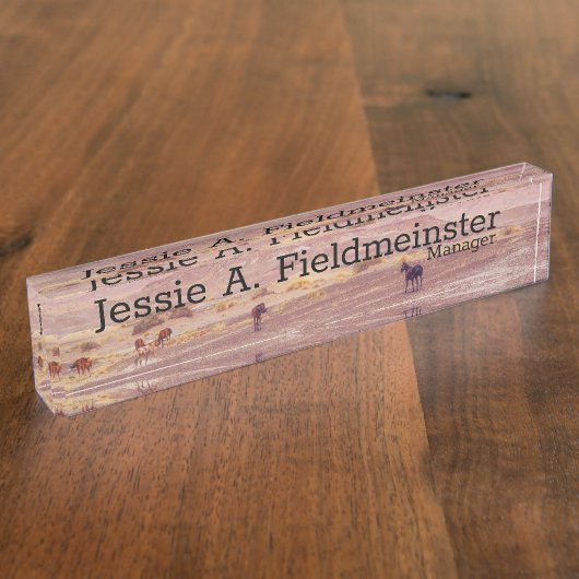 Amerikanische Wüstenpferde P8670 Namensplakette (Seite)