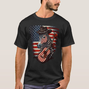 Amerikanische Zebragitarre USA County Musik T-Shirt