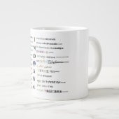 Amerikanische Zirkel - Sprachen Indianas III Jumbo-Tasse (Vorderseite Rechts)