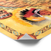 Amerikanischen Ureinwohners Tribe Map Poster (Ecke)