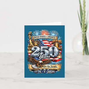 Amerikanischer 250. Geburtstag 4. Juli patriotisch Karte