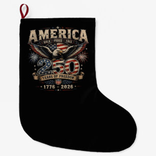 Amerikanischer 250. Jahrestag Patriotischer USA 4. Großer Weihnachtsstrumpf