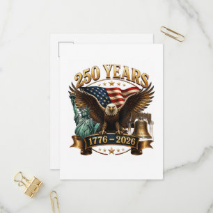 Amerikanischer 250. Jahrestag USA Patriotisch 4. J Einladungspostkarte